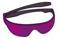 Purple sports sunglasses in cartoon style over white background, Vector illustration Royalty Free Stock Photo