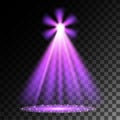 Purple spotlights. Scene. Light Effects. Royalty Free Stock Photo