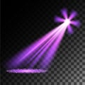 Purple spotlights. Scene. Light Effects. Royalty Free Stock Photo