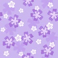 Purple spring floral pattern with cute flowers