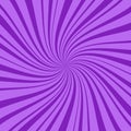Purple square abstract background with thin and thick radial rays, lines or stripes swirling around center. Geometric Royalty Free Stock Photo