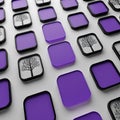 Purple squares and bare tree icons pattern on white background image Royalty Free Stock Photo