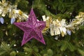 Purple star Christmas tree ornament Royalty Free Stock Photo