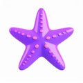 Purple Starfish with Pink Dots on White Background Royalty Free Stock Photo