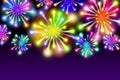 Purple Starry fireworks background with place for text