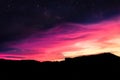 Purple Starry Sunset Royalty Free Stock Photo