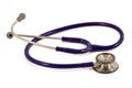 Purple stethoscope isolated on white