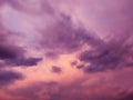 Purple stormy sky with clouds for natural background Royalty Free Stock Photo