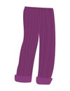 Purple striped pants vector illustration. Women's fashion trousers, elegant clothing detail vector illustration