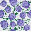 Purple stylized roses pattern