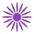 Purple Stylized Sun Graphic Design Element Royalty Free Stock Photo