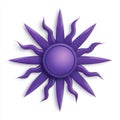 Purple Sun Graphic with Wavy Rays Royalty Free Stock Photo