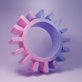 Purple Sun icon isolated on purple background. Minimalism concept. 3D render illustration Royalty Free Stock Photo