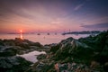 A Purple Sunrise over Lady Cove in Marblehead, MA