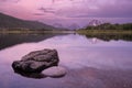 Purple Sunrise Over Oxbow Bend in Snake River Royalty Free Stock Photo