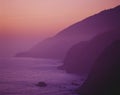 Purple sunset along Pacific Coast Highway Royalty Free Stock Photo