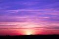 Purple sunset away from the city Royalty Free Stock Photo