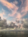 Purple Sunset in Hanalei Bay on Kauai Island in Hawaii. Royalty Free Stock Photo