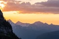 Purple Sunset Light Settles into Montana Sky Royalty Free Stock Photo