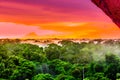 Purple sunset over the brazilian rainforest in the Amazon region