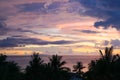 Purple sunset over Diniwid beach, Boracay Island, Philippines