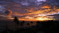 Purple sunset over the ocean