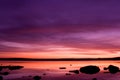 Purple sunset over sea Royalty Free Stock Photo