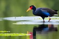 Purple Swamphen (Pteroglossus indicus). Generative AI