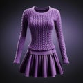 Purple Sweater Dress: Hyper Realistic And Super Detailed 3d Animation Model