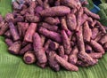 Purple sweet potato boild serve for sale in market