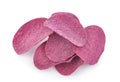 Purple sweet potato chips isolated on white background Royalty Free Stock Photo