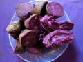 Purple sweet potato is a plant whose roots form tubers with high nutritional levels. Royalty Free Stock Photo