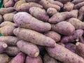 Purple sweet potatoes at the market for sale Royalty Free Stock Photo