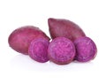 Purple sweet yams isolated on white background