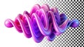 Purple swirl curl, abstract swirl design, curly shape, modern graphic element png transparent image Generative AI