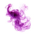 Purple swirling smoke square frame isolated on white background. Violet Purple color abstract vapour Royalty Free Stock Photo