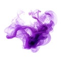 Purple swirling smoke square frame isolated on white background. Violet Purple color abstract vapour Royalty Free Stock Photo