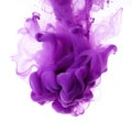 Purple swirling smoke square frame isolated on white background. Violet Purple color abstract vapour Royalty Free Stock Photo
