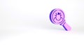 Purple System bug concept icon isolated on white background. Code bug concept. Bug in the system. Bug searching Royalty Free Stock Photo