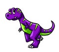 Purple T Rex In A Hurry