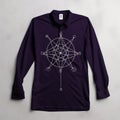 Purple Shirt With White Geometric Pattern - Occultist Draftsman Style