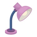 Purple table lamp. Light for making lessons .School And Education single icon in cartoon style vector symbol stock Royalty Free Stock Photo