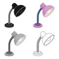 Purple table lamp. Light for making lessons .School And Education single icon in cartoon style vector symbol stock Royalty Free Stock Photo