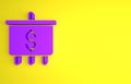 Purple Target with dollar symbol icon isolated on yellow background. Investment target. Successful business concept Royalty Free Stock Photo