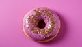 a purple tasty doughnut with gold icing vinyl texture