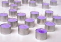 Purple tea candles Royalty Free Stock Photo