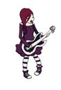 Purple teen guitarist Royalty Free Stock Photo