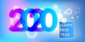 Purple text 2020 on abstract background for Happy New Year Royalty Free Stock Photo