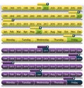 Purple Timeline Chart Set