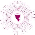 Purple Tornado icon isolated on white background. Abstract circle random dots. Vector Royalty Free Stock Photo